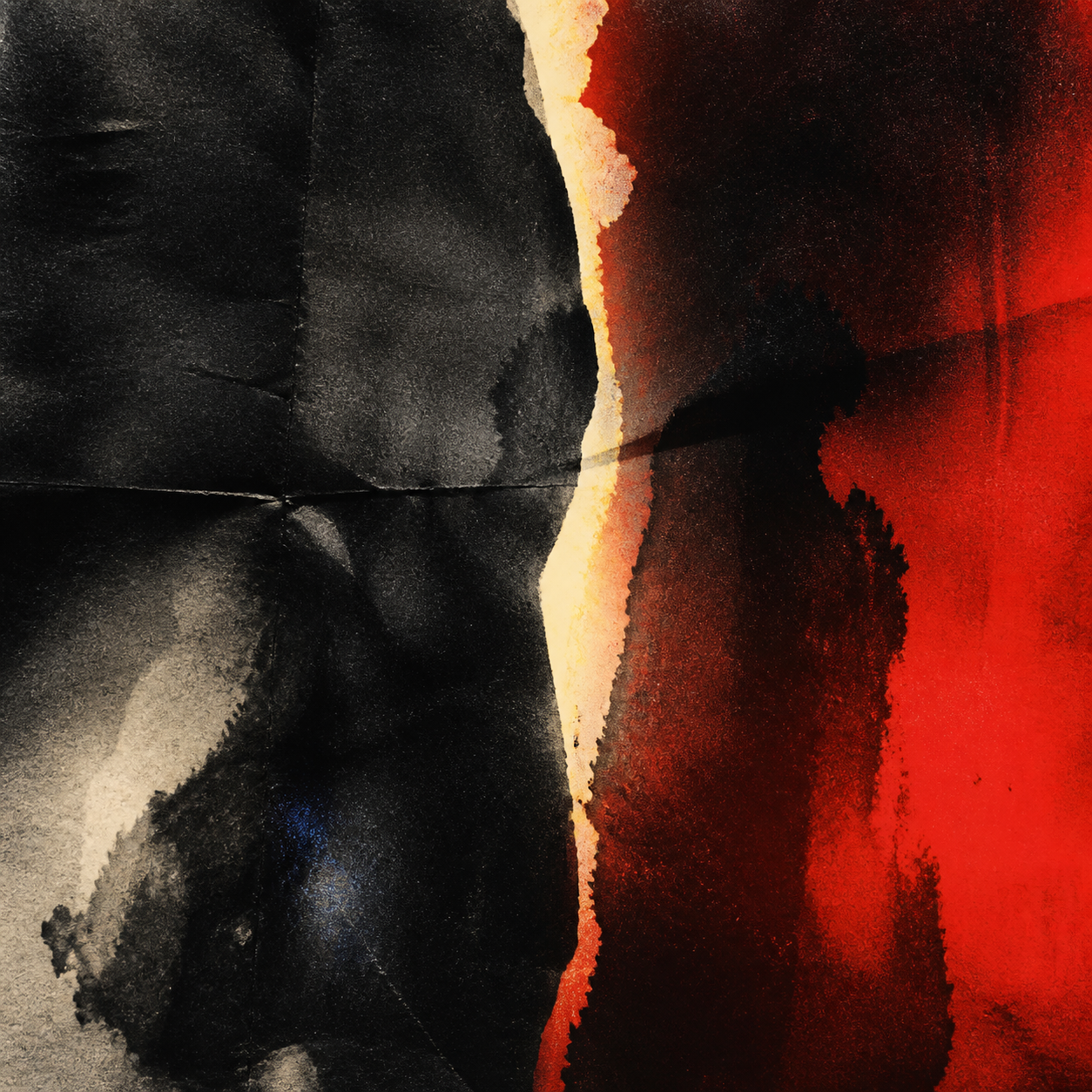 Abstract black, ivory, and ember cover artwork for 2:17 AM